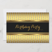 Elegant Gold Black Silver Studs Birthday Party Kaart (Voorkant)