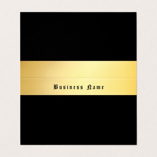Elegant Gold Black Sjabloon Klassieke Professional Visitekaartje (Buitenkant ongevouwen)