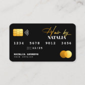 Elegant Gold Black Sparkle Haarstylist Credit Kaar Visitekaartje (Voorkant)