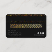 Elegant Gold Black Sparkle Haarstylist Credit Kaar Visitekaartje (Achterkant)