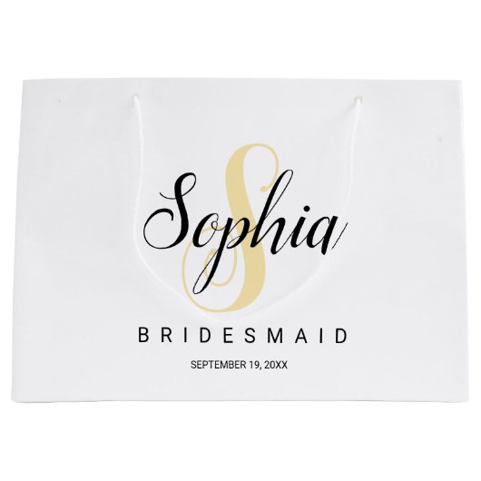 Elegant Gold & Black, speciaal gepersonaliseerde b Groot Cadeauzakje (Voorkant)