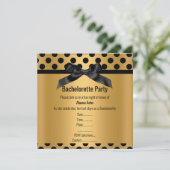 ELEGANT GOLD BLACK SPOT BACHELORETTE ARTIJ KAART (Staand voorkant)