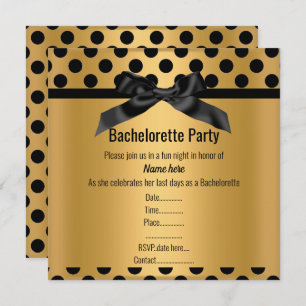 ELEGANT GOLD BLACK SPOT BACHELORETTE ARTIJ KAART