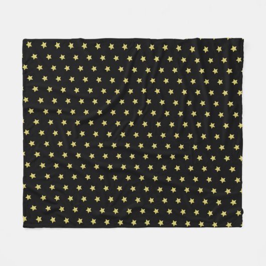 Elegant Gold & Black Star Pattern  Fleece Deken (Voorkant (Horizontaal))