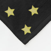 Elegant Gold & Black Star Pattern Fleece Deken (Hoek)
