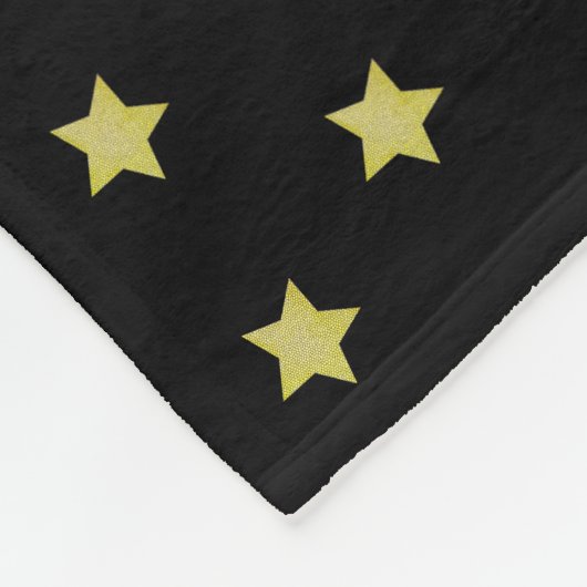 Elegant Gold & Black Star Pattern Fleece Deken (Hoek)