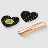 Elegant Gold & Black Star Pattern Monogram Handwaaier (Niet-gemonteerd)