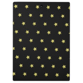 Elegant Gold & Black Star Pattern Monogram Klembord (Achterkant)