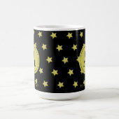 Elegant Gold & Black Star Pattern Monogram Koffiemok (Center)