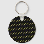 Elegant Gold & Black Star Pattern Monogram Sleutelhanger (Achterkant)