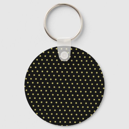 Elegant Gold & Black Star Pattern Monogram Sleutelhanger (Achterkant)