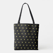 Elegant Gold & Black Star Pattern Monogram Tote Bag (Achterkant)
