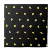 Elegant Gold & Black Star Pattern  Tegeltje (Voorkant)