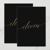 Elegant Gold & Black Table Eleven Number (Voorkant / Achterkant)