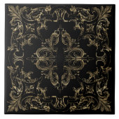 Elegant Gold Black Tegeltje (Voorkant)