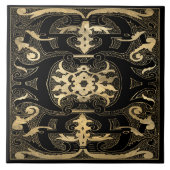 Elegant Gold Black  Tegeltje (Voorkant)