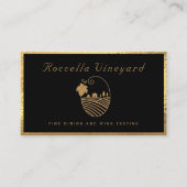 Elegant Gold Black Vinyard Winery Visitekaartje (Voorkant)