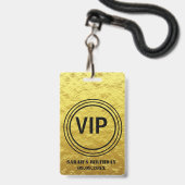 Elegant Gold Black VIP All Access Birthday Badge (Voorkant met koord)