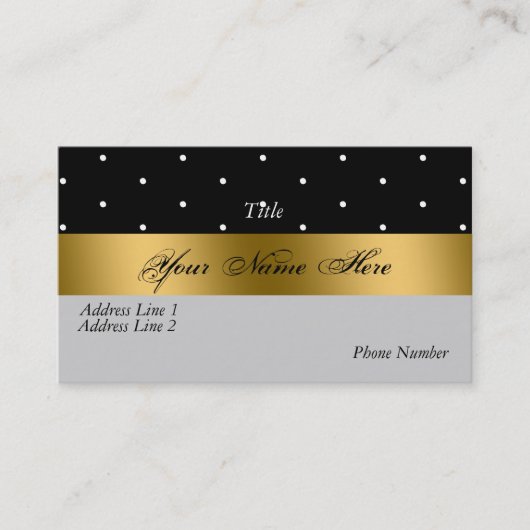 Elegant Gold Black Visitekaartje (Voorkant)
