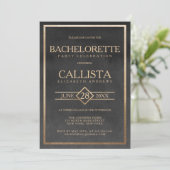 Elegant Gold Black Waterverf Lijst Bachelorette Kaart (Staand voorkant)