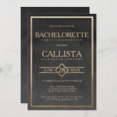 Elegant Gold Black Waterverf Lijst Bachelorette Kaart (Voorkant / Achterkant)