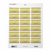 Elegant Gold Black Wedding Adresetiketten Monogram Etiket (Full Sheet)