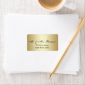 Elegant Gold Black Wedding Adresetiketten Monogram Etiket (Insitu)