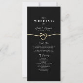 Elegant Gold Black Wedding Ceremony Programma (Voorkant)