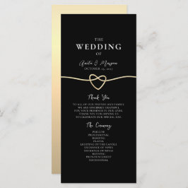 Elegant Gold Black Wedding Ceremony Programma