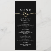 Elegant Gold Black Wedding Dinner Menu (Voorkant)