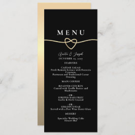 Elegant Gold Black Wedding Dinner Menu