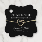 Elegant Gold Black Wedding Favoriet Dank u Label (Voorkant)