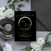 Elegant Gold Black Wedding Folie Invitation Folie Uitnodiging