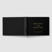 Elegant Gold Black Wedding Gastenboek (Volledig)