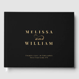 Elegant Gold Black Wedding Gastenboek
