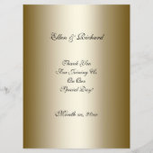 Elegant Gold, Black Wedding Menu (Achterkant)