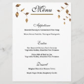 Elegant Gold, Black Wedding Menu (Voorkant)