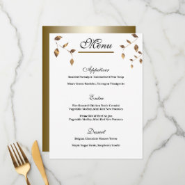 Elegant Gold, Black Wedding Menu