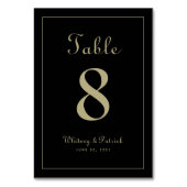 Elegant Gold Black Wedding Reception Formele diner Kaart (Voorkant)