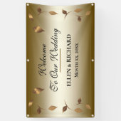 Elegant Gold, Black Wedding Reception Spandoek (Verticaal)
