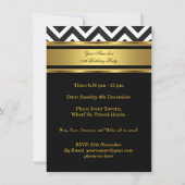 Elegant Gold Black White Chevron Birthday Party Kaart (Achterkant)