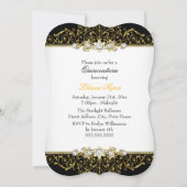 Elegant Gold Black White Glamor Quinceanera Kaart (Achterkant)