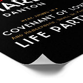 Elegant Gold Black White Weduwcertificaat Poster (Hoek)