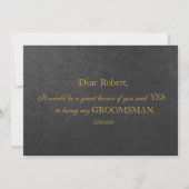 Elegant Gold & Black WILL YOU BE MY GROOMSMAN Kaart (Achterkant)