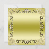 Elegant Gold & Black Women's 50th Wedding Kaart (Achterkant)