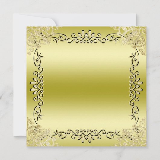 Elegant Gold & Black Women's 50th Wedding Kaart (Achterkant)