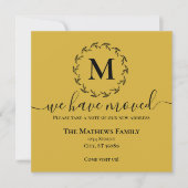 Elegant Gold Black Wreater Monogram dat we hebben Aankondiging (Voorkant)