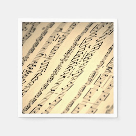 Elegant Gold Blad Music Paper Napkin Servet (Voorkant)