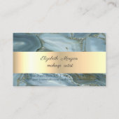 Elegant, Gold, blauwe marmer, Confetti Loyalty Kaa (Achterkant)