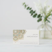 Elegant Gold Blauwgroen Aqua Mandala Benoeming Visitekaartje (Staand voorkant)